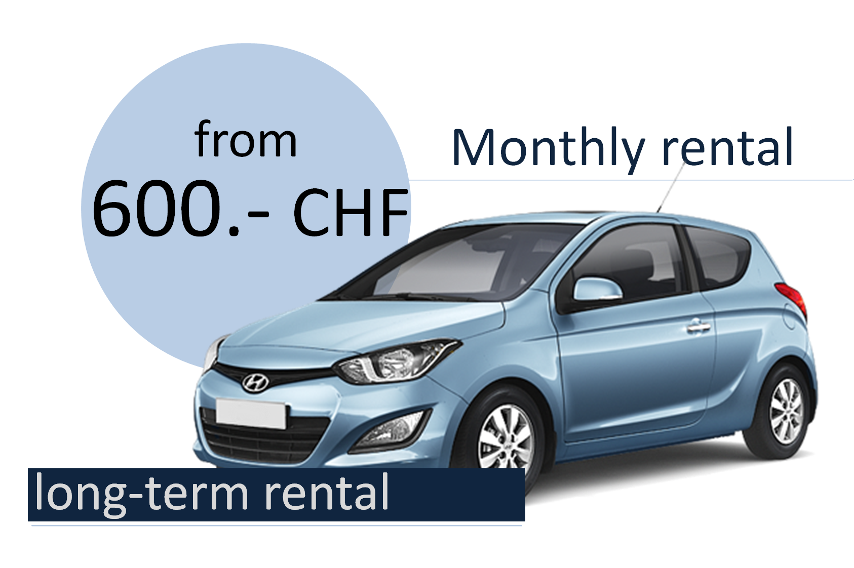Affordable rental cars in Biel, weekly rental