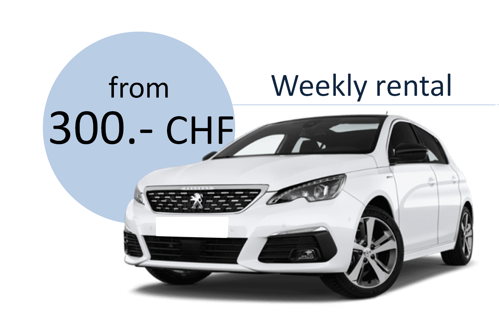 Affordable rental cars in Biel, weekly rental